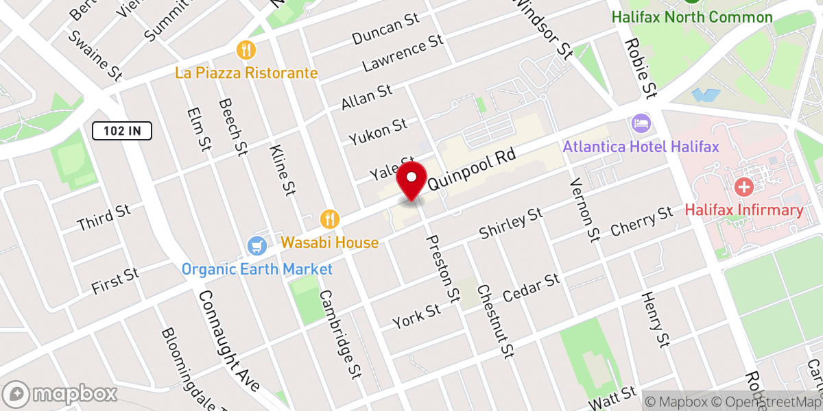 Map showing location of West End United Baptist Church