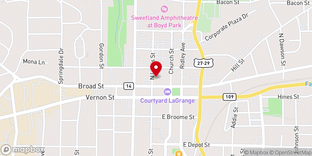 Map showing location of First Presbyterian Church