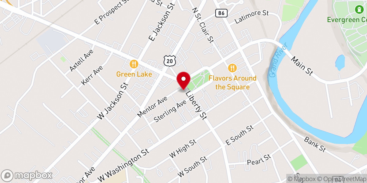 Map showing location of First Church Congregational