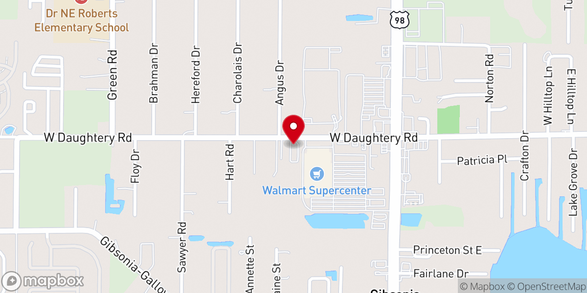 Map showing location of American Baptist Church of Lakeland