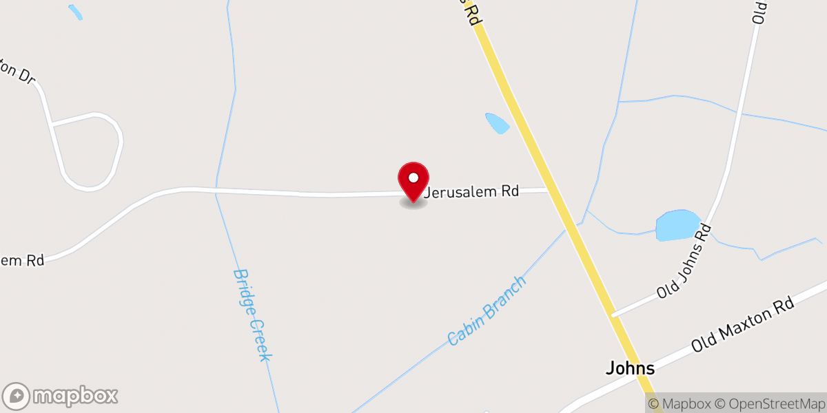 Map showing location of Hunters Chapel A.M.E. Zion Church