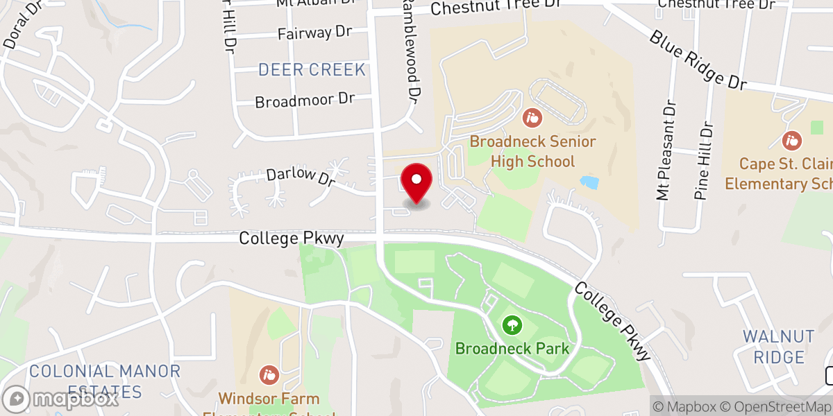 Map showing location of Christ Our Anchor Presbyterian Church