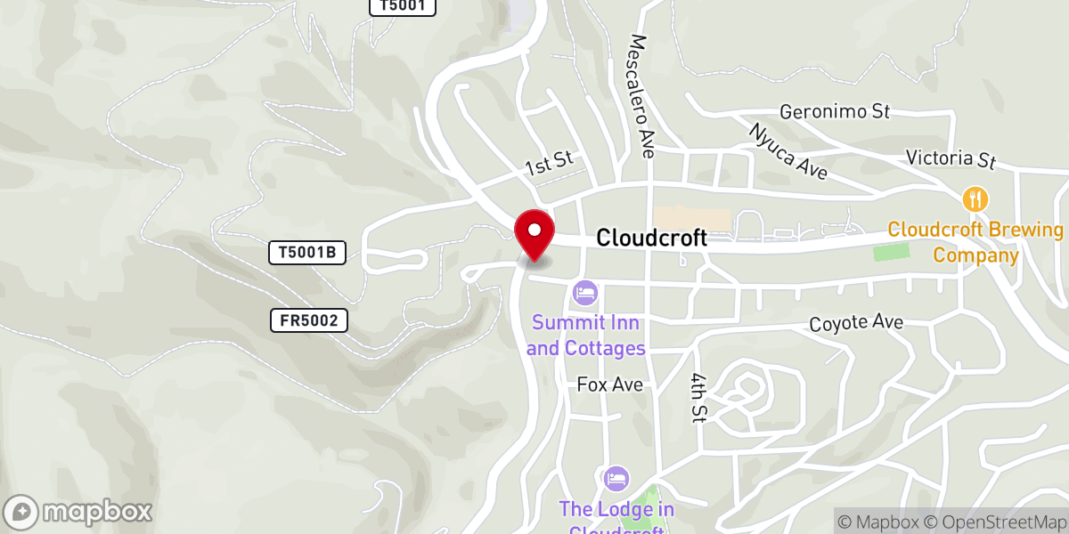 Map showing location of Cloudcroft United Methodist