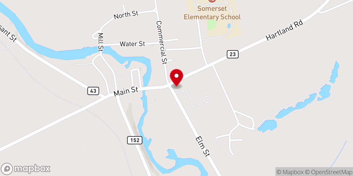 Map showing location of Hartland First Baptist Church