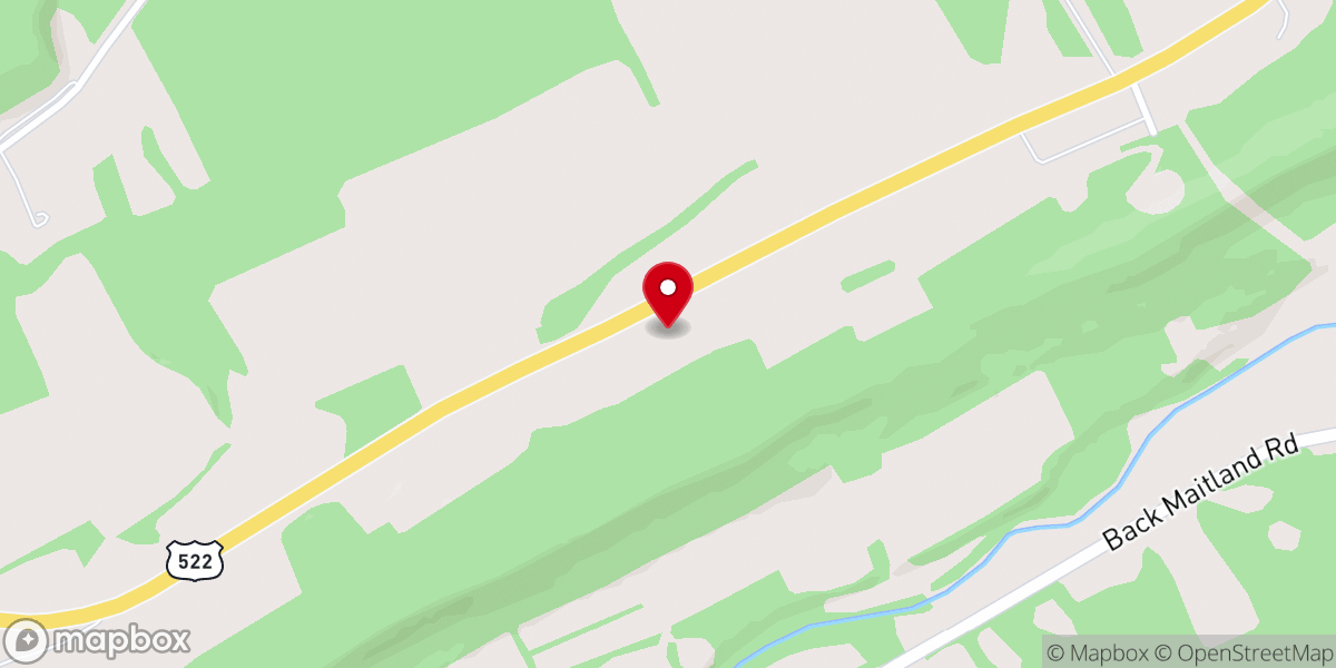 Map showing location of Ridge View Mennonite Church