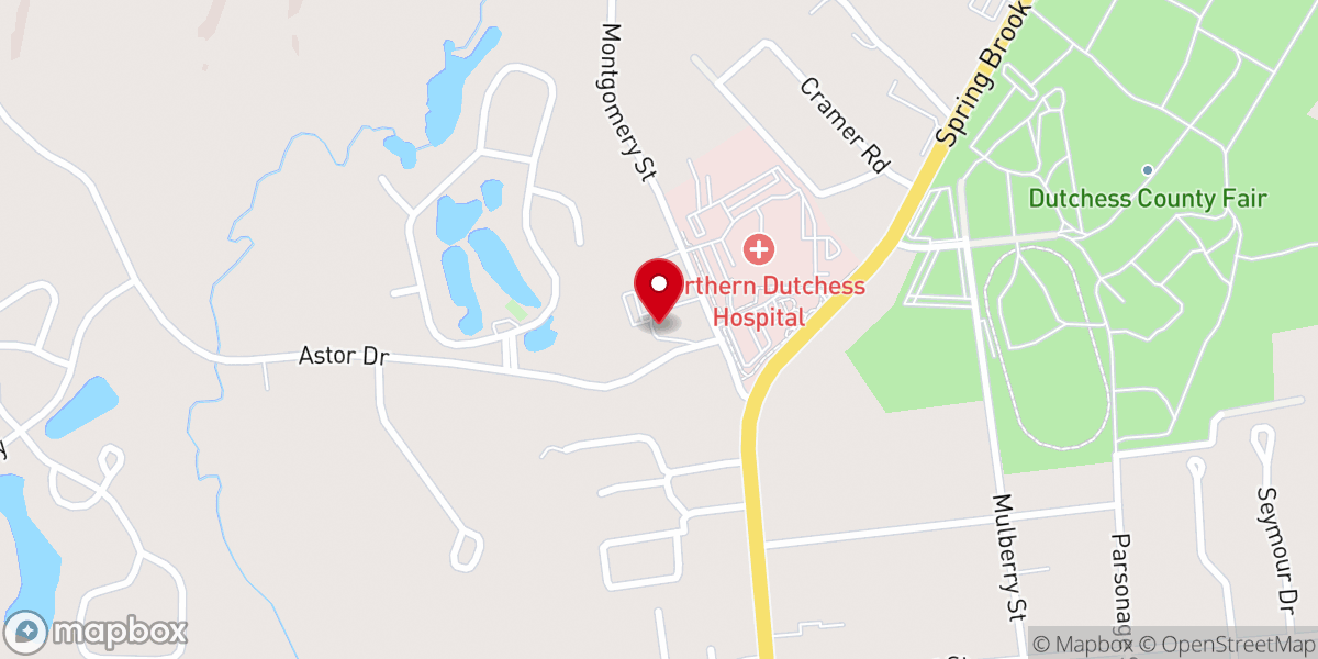 Map showing location of First Baptist Church of Rhinebeck