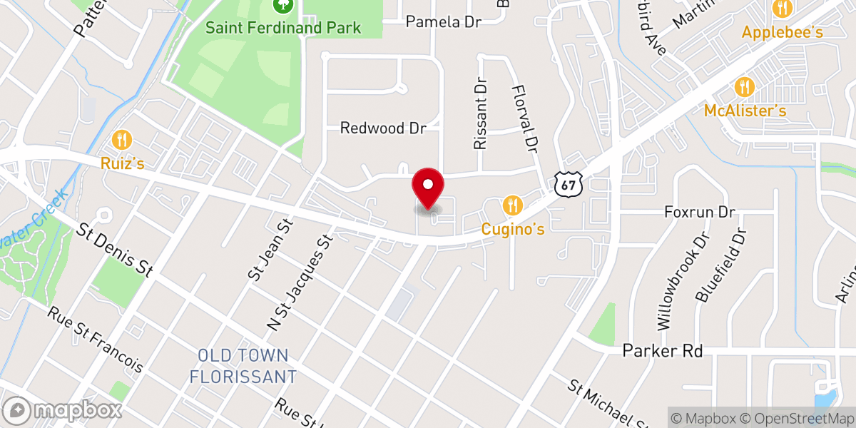 Map showing location of Florissant Valley Christian