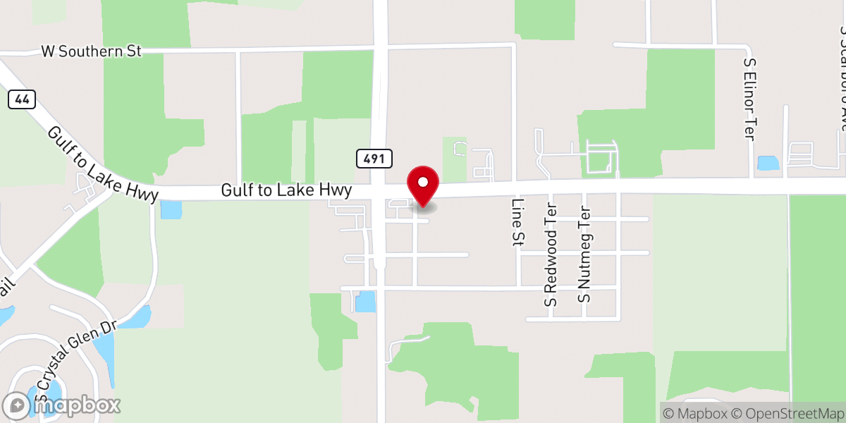 Map showing location of Church of Christ Lecanto