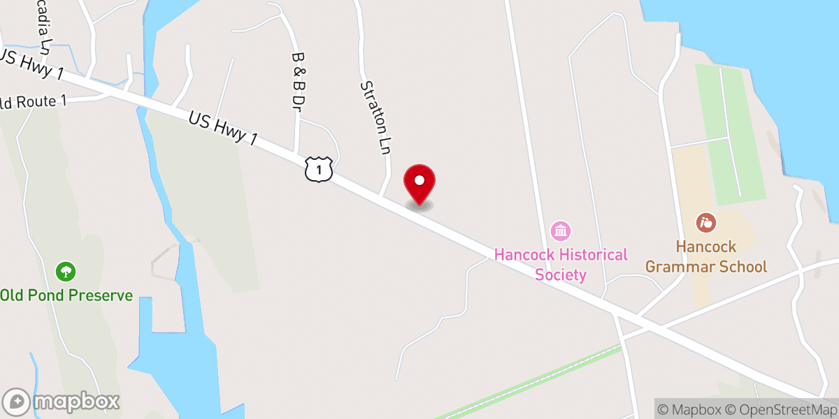 Map showing location of Union Congregational Church of Hancock