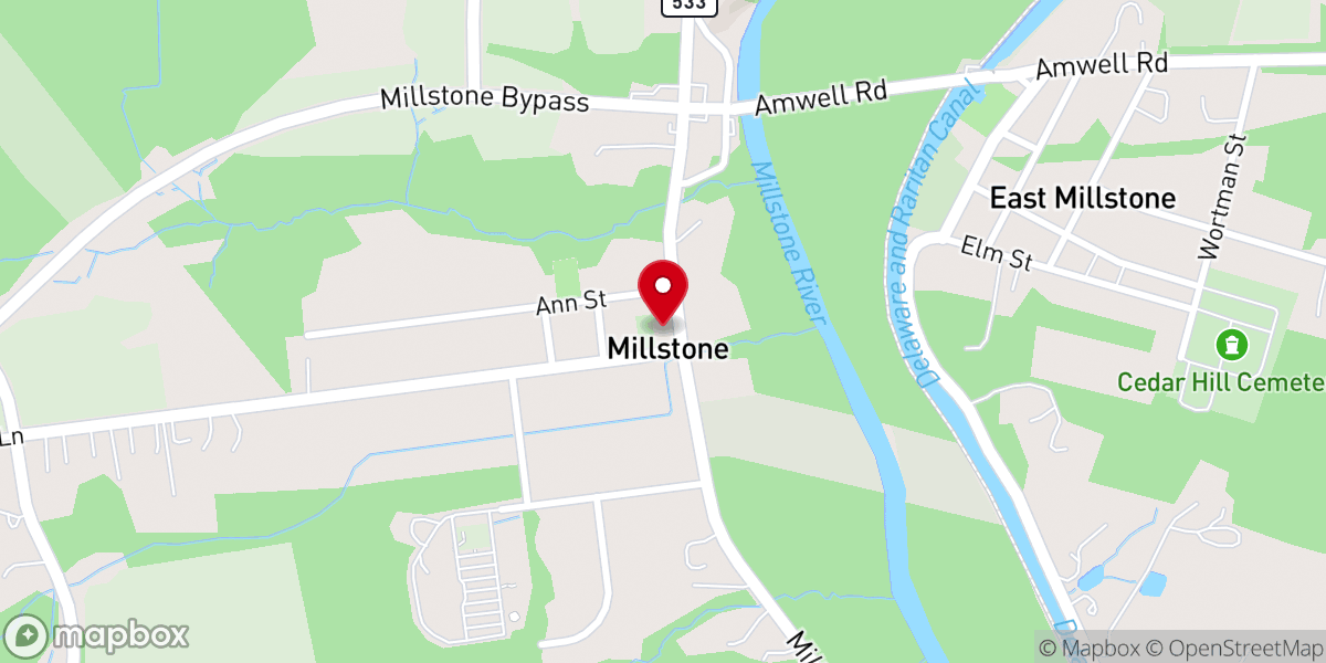 Map showing location of Hillsborough Reformed Church