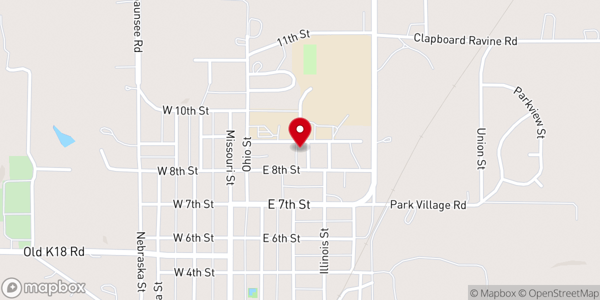 Map showing location of Alma Baptist Church