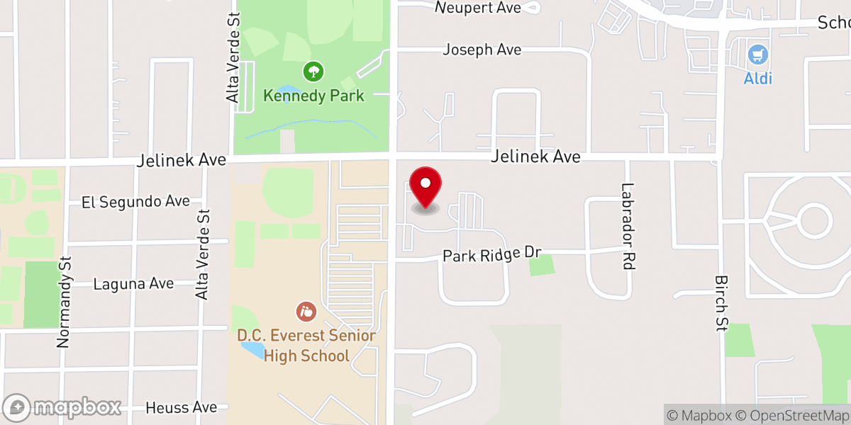 Map showing location of Mount Olive Lutheran Church