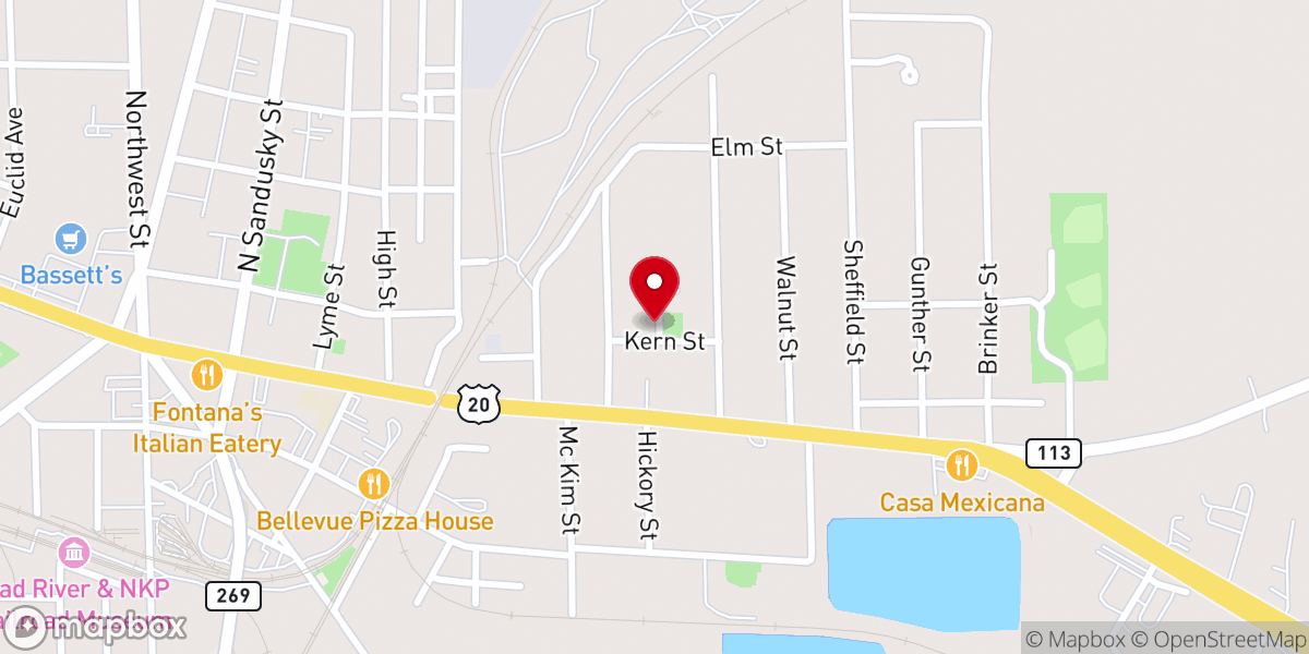 Map showing location of Church of the Nazarene