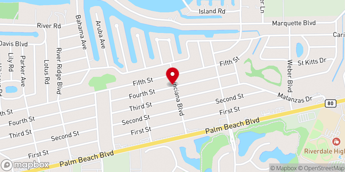 Map showing location of Christ Worship Center