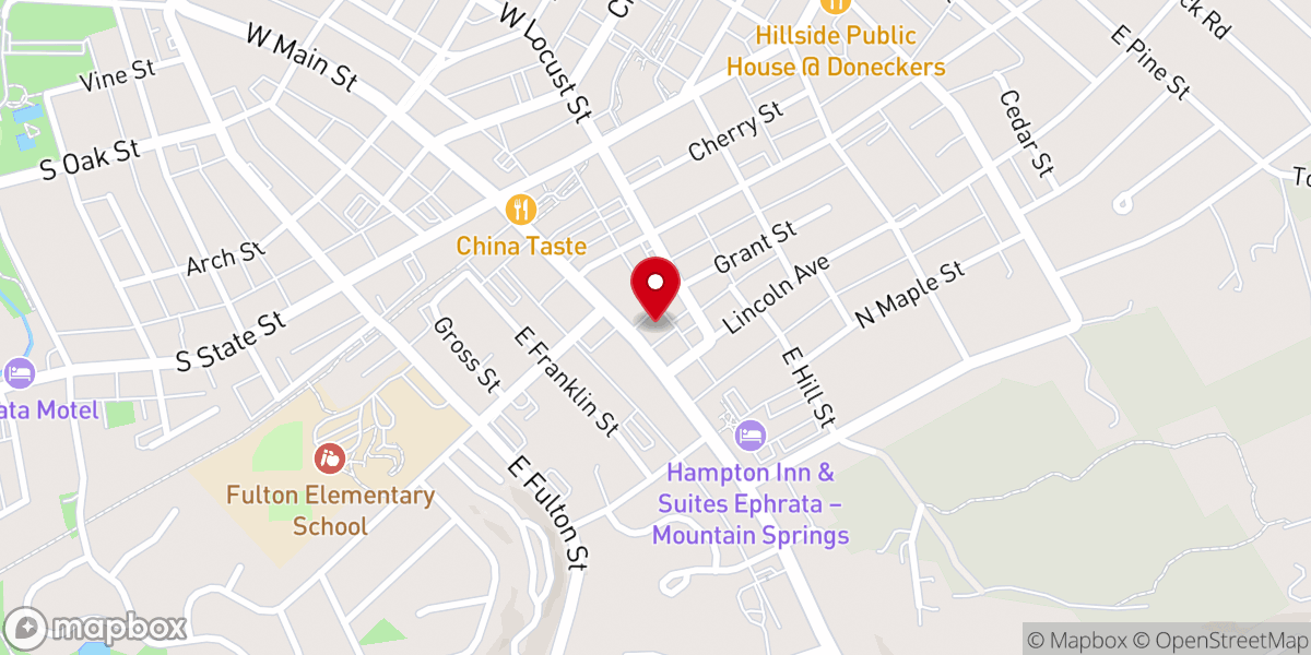Map showing location of Bethany United Church of Christ