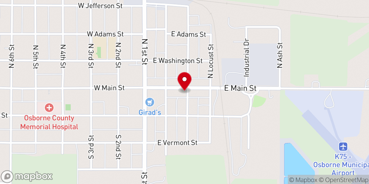 Map showing location of Assembly of God Church