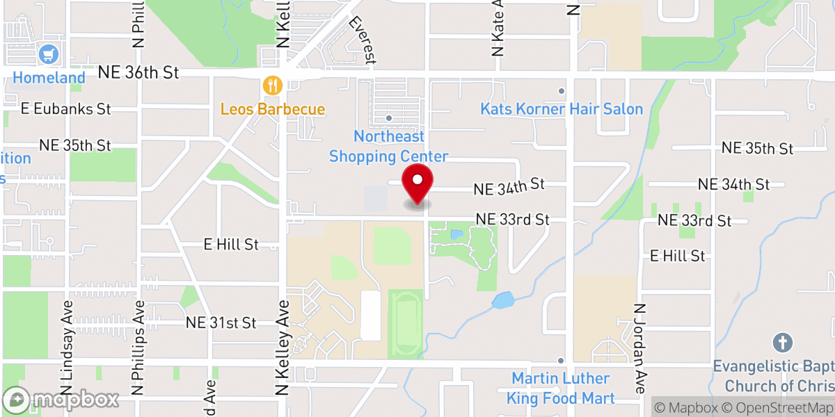 Map showing location of Greater Fellowship Baptist Church