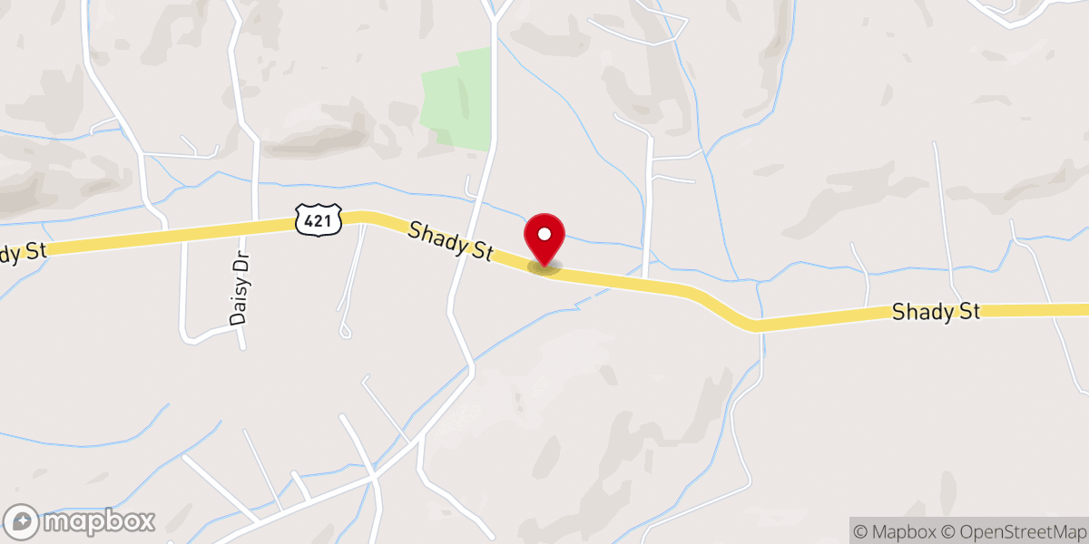 Map showing location of Mountain Bible