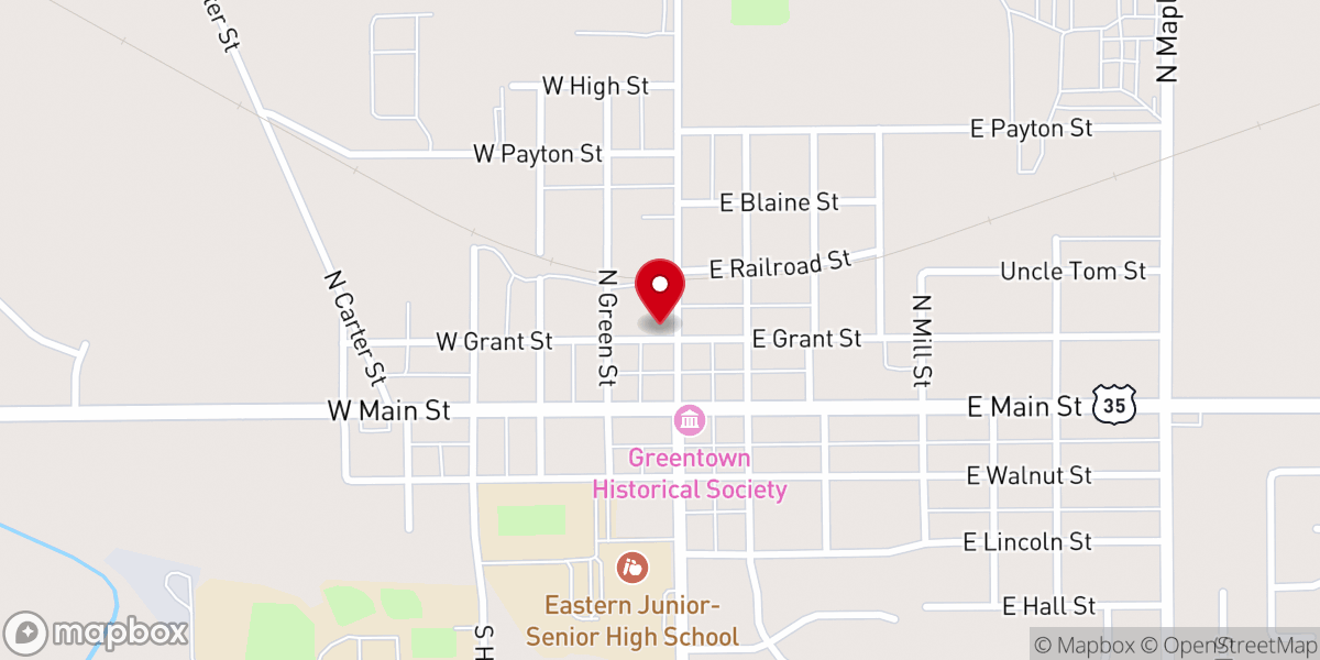 Map showing location of Meridian Street Christian Church
