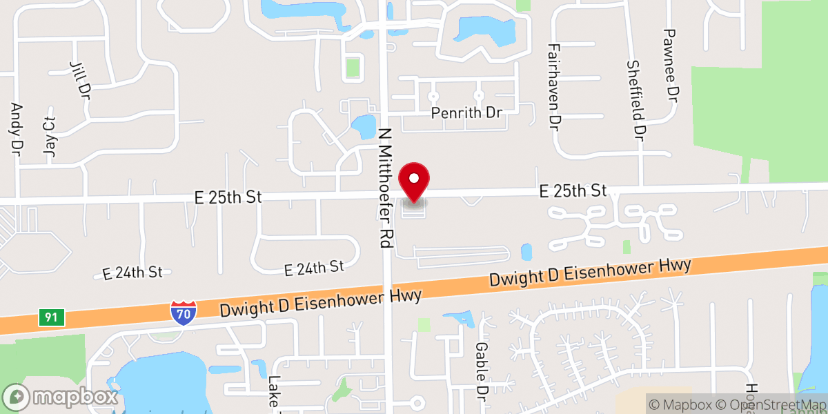 Map showing location of Eastside Church of Christ
