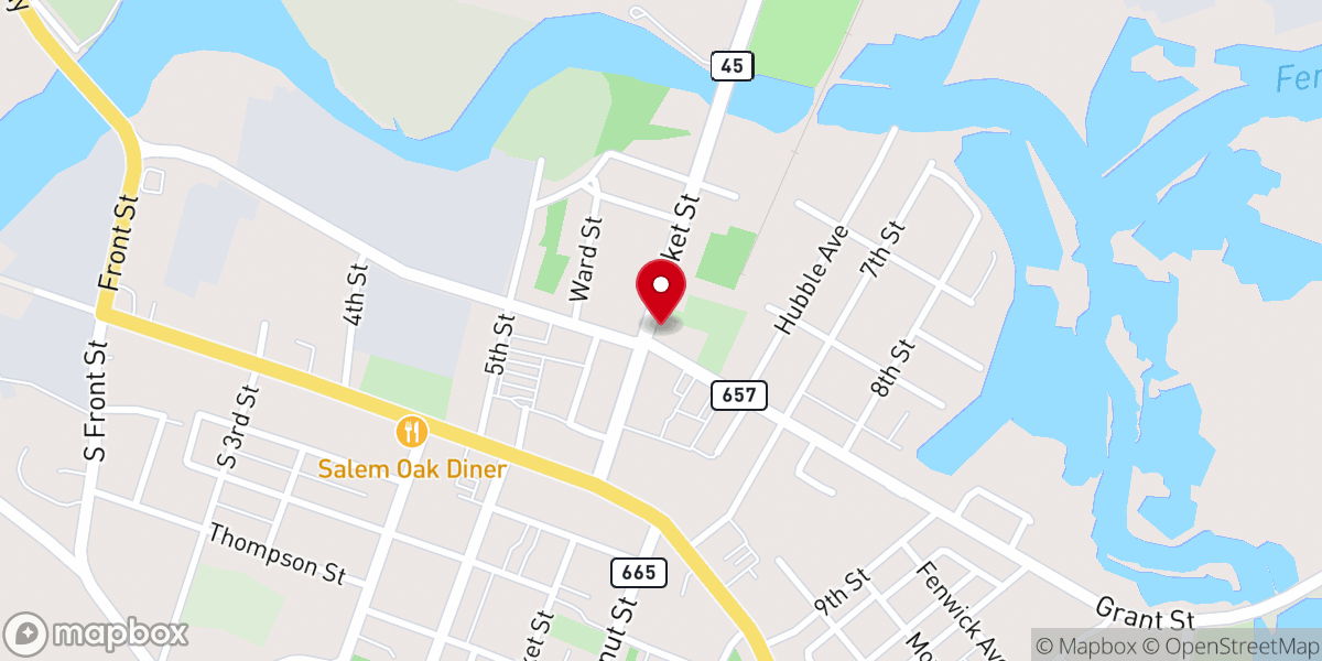 Map showing location of St John's Episcopal Church