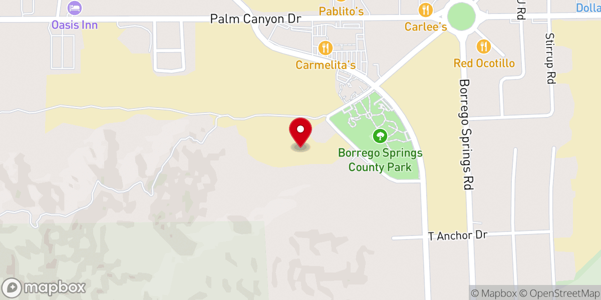 Map showing location of Borrego Lutheran Church