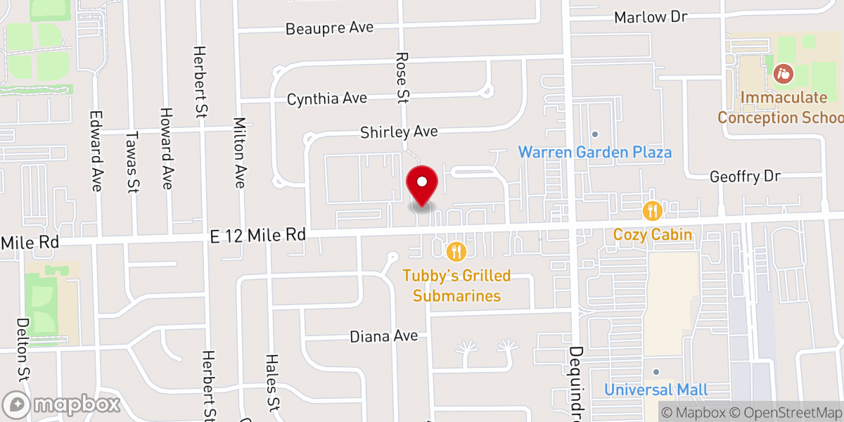 Map showing location of Central Church