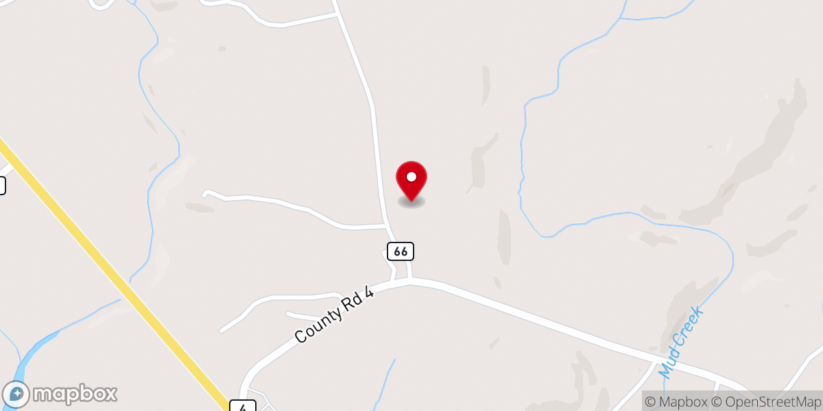 Map showing location of Pineywoods Church