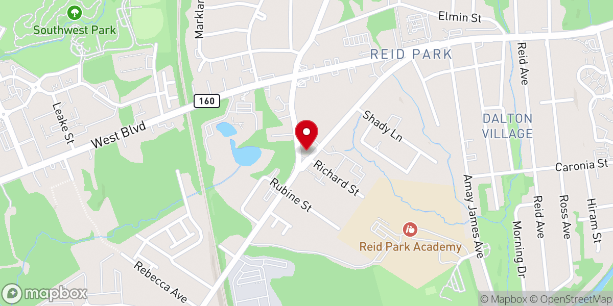 Map showing location of University Memorial Baptist Church