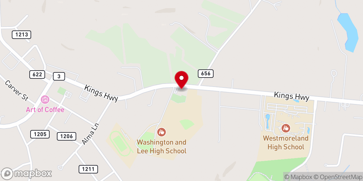 Map showing location of Andrew Chapel United Methodist Church