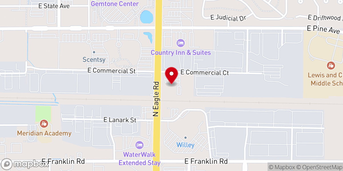 Map showing location of Life Church