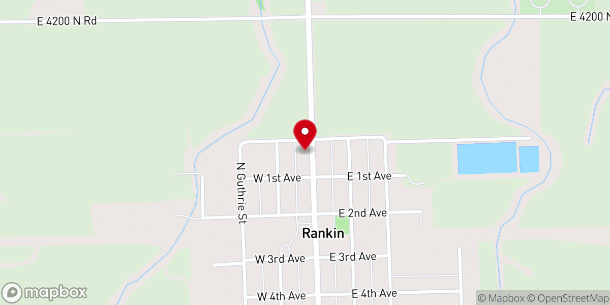 Map showing location of Rankin United Methodist Church