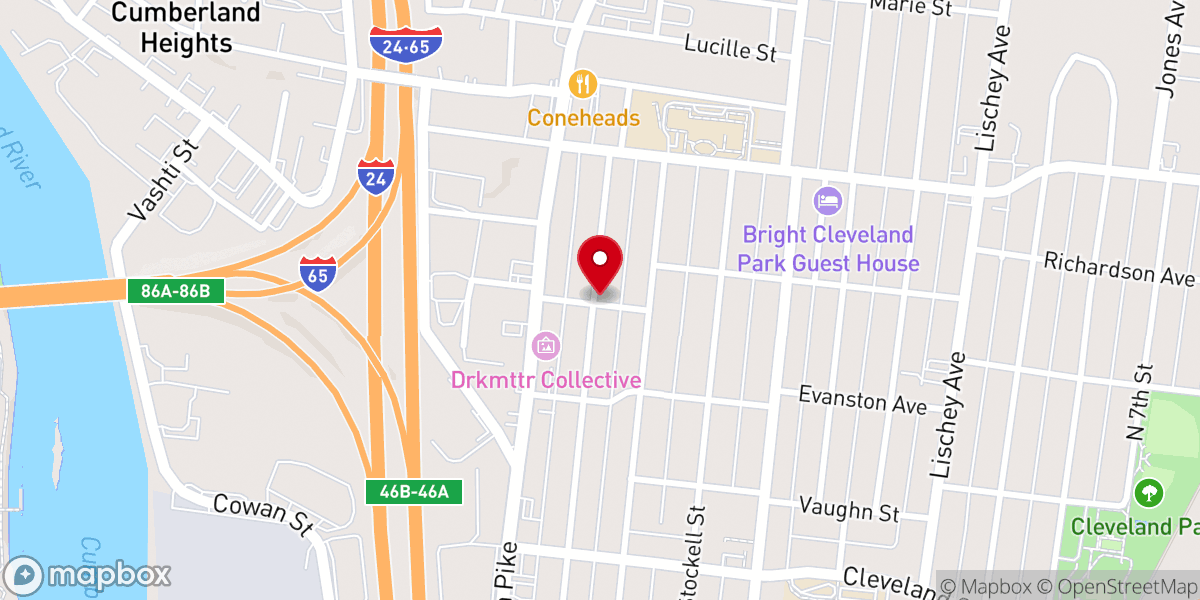 Map showing location of Northeast Church of Christ