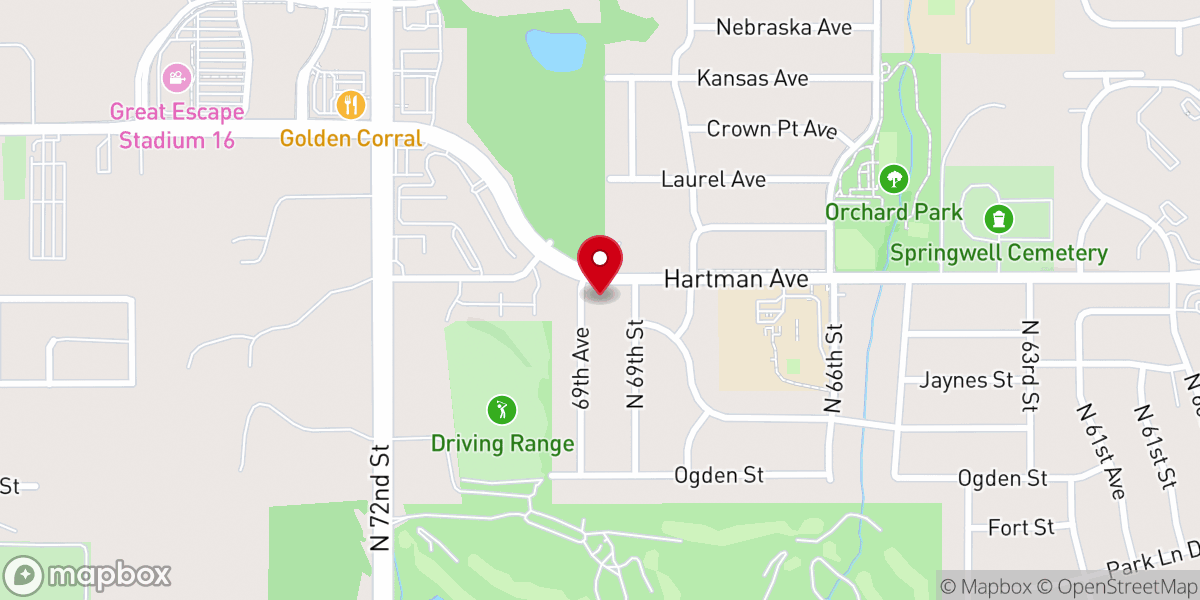 Map showing location of Omaha Gospel Hall