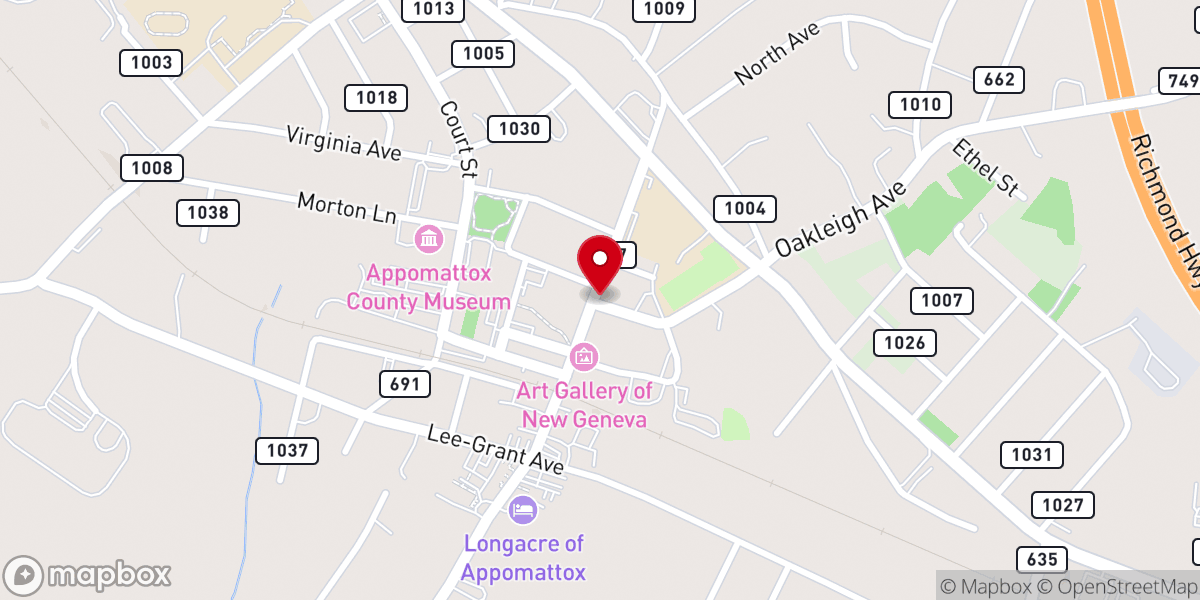 Map showing location of Carmine’s Pizzeria