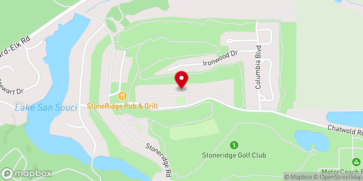 Map showing location of Stoneridge Resort