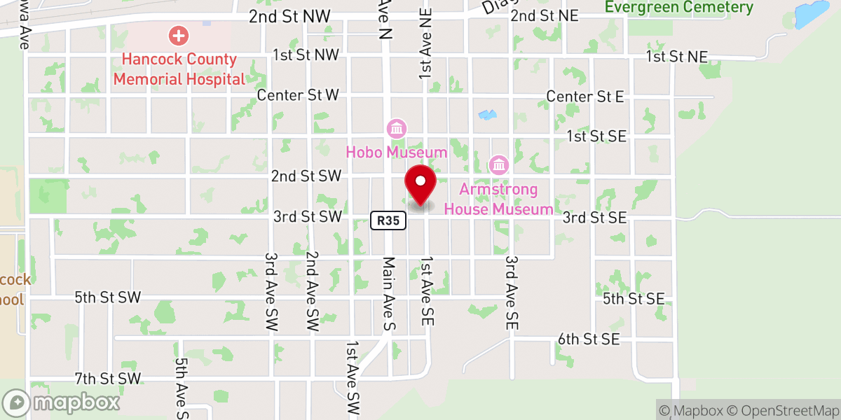 Map showing location of The Edge (Evangelical Free Church Teen Center)