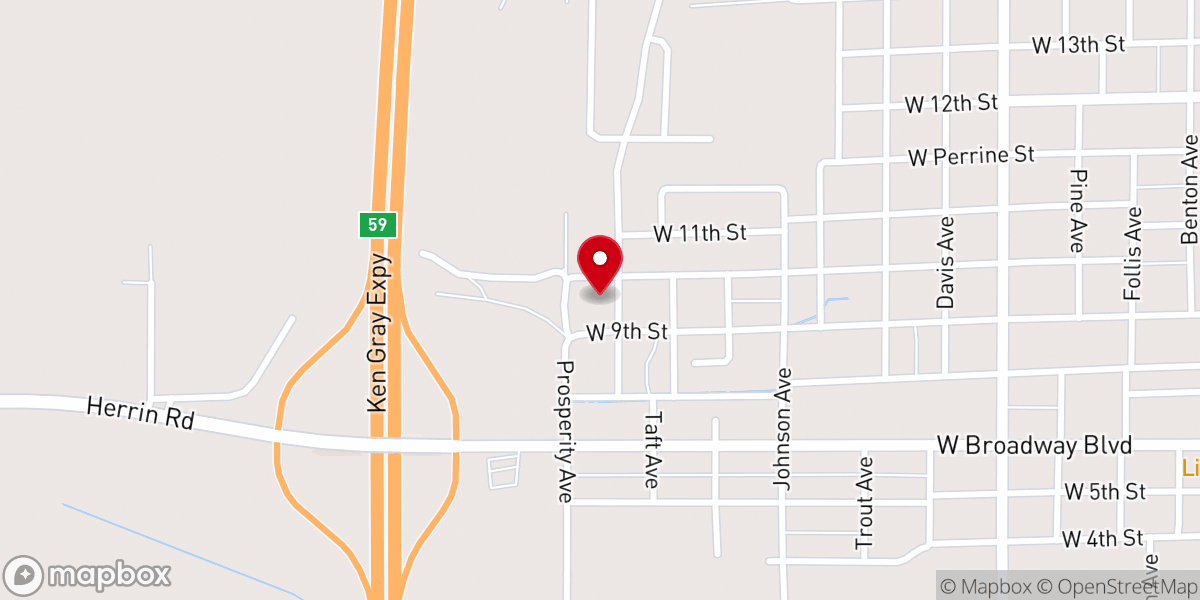 Map showing location of Johnston City United Pentecostal Church