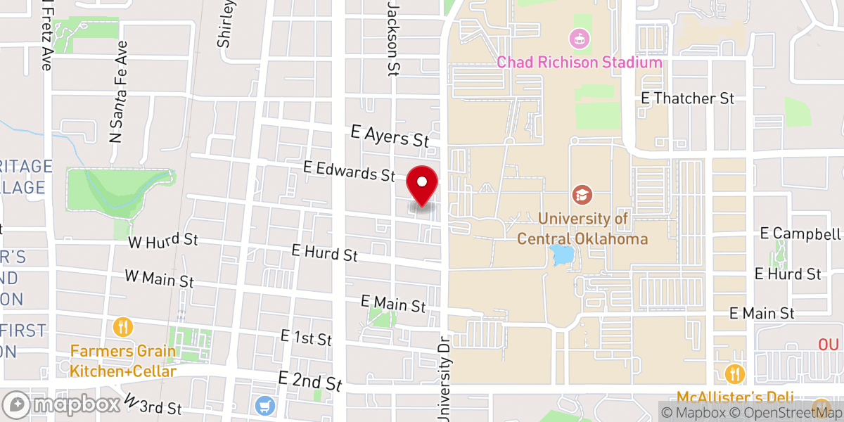 Map showing location of Baha'i Faith of Edmond
