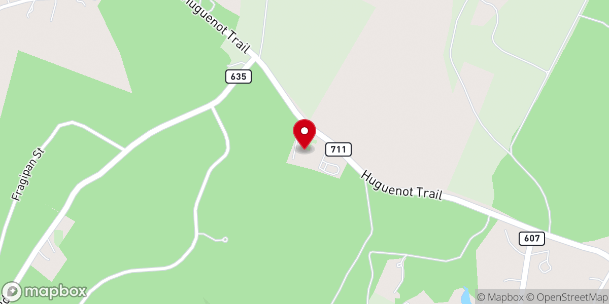 Map showing location of Manakin Episcopal Church