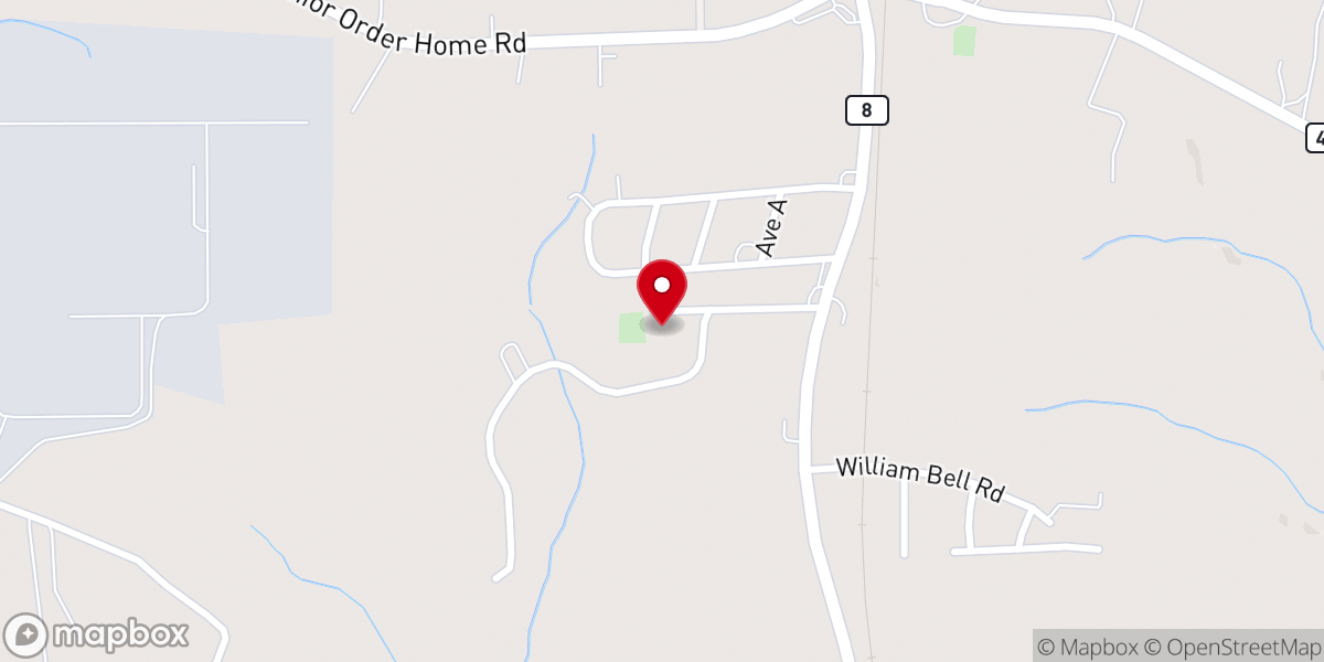 Map showing location of New Smith Grove Baptist Church