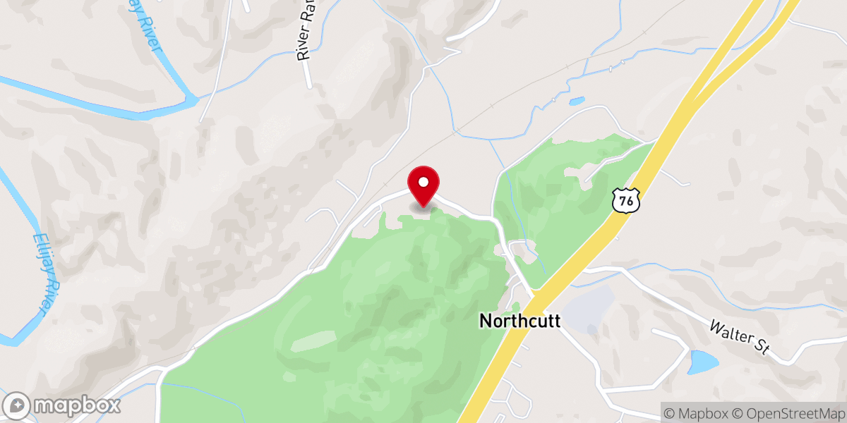 Map showing location of Northcutt Church