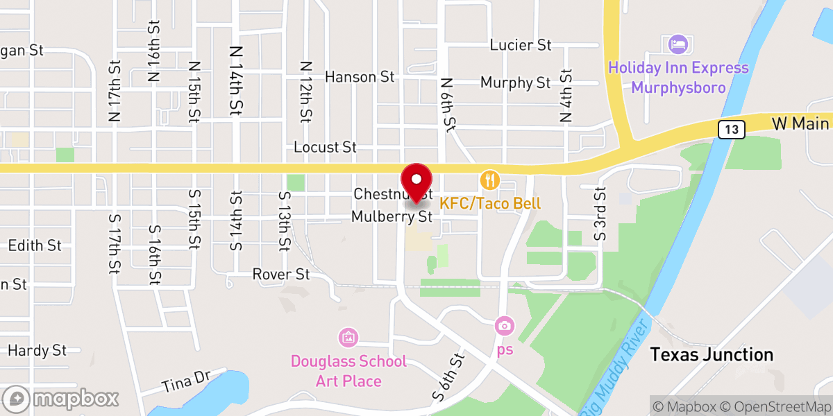 Map showing location of St Andrew Catholic Church