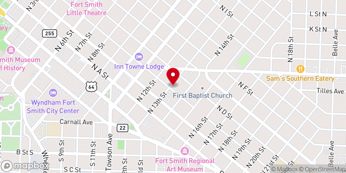 Map showing location of Primera Iglesia Hispana Batista