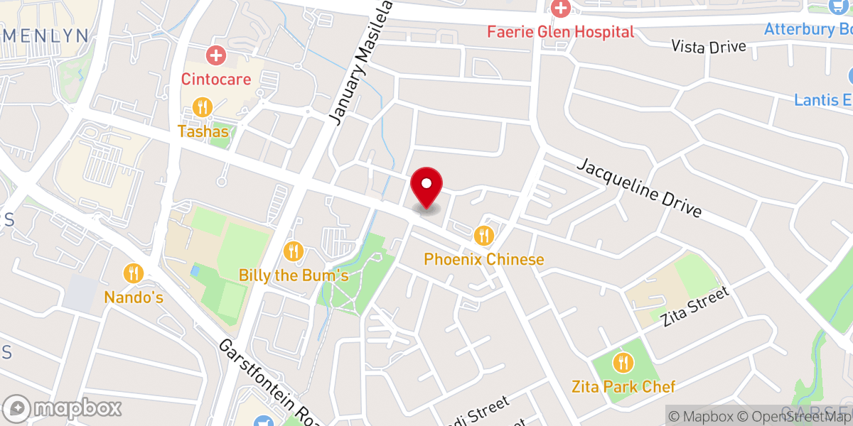 Map showing location of Stadtmission Pretoria