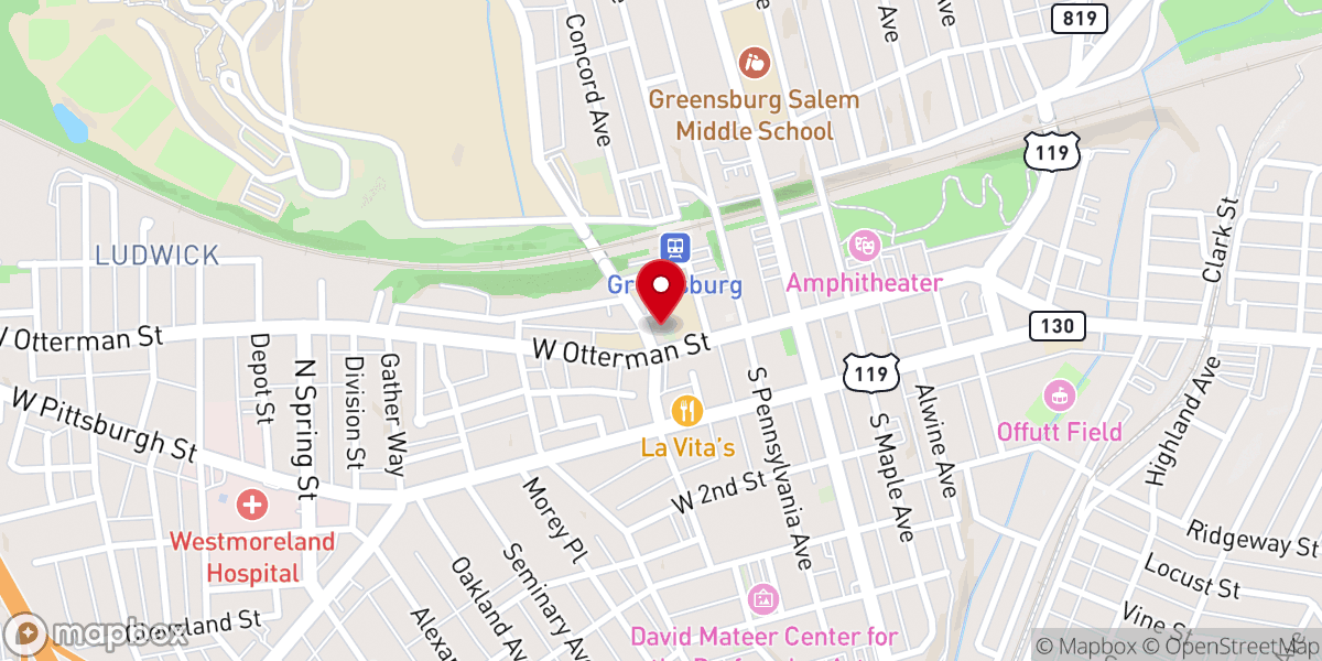 Map showing location of Otterbein United Methodist Church
