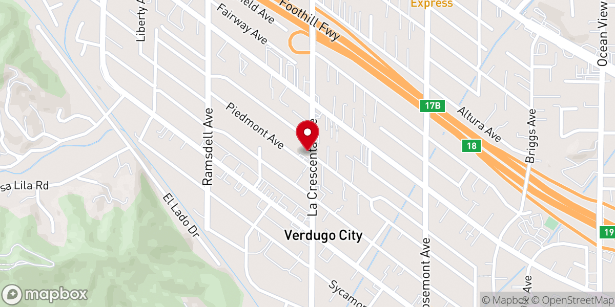 Map showing location of Crescenta Valley Church