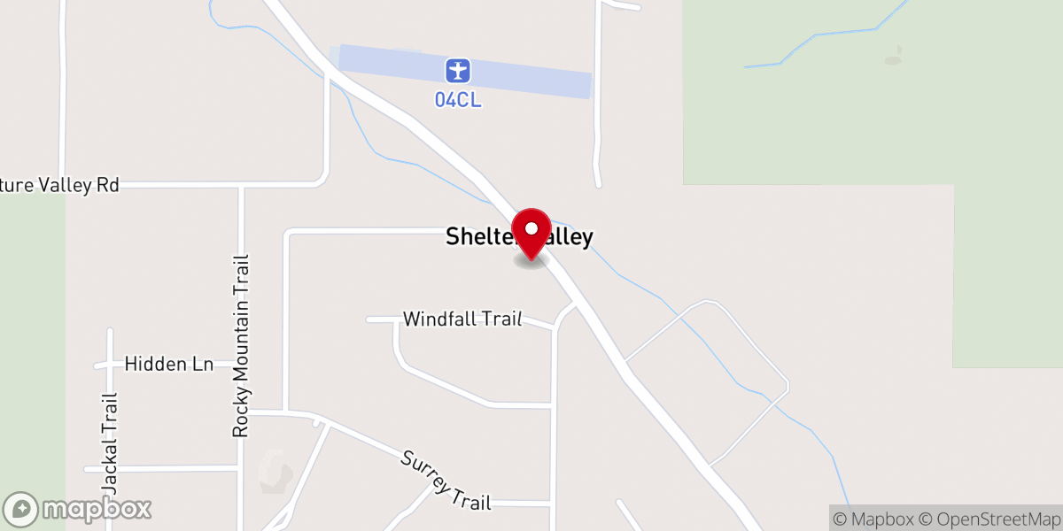 Map showing location of Shelter Valley Citizens Co-Op