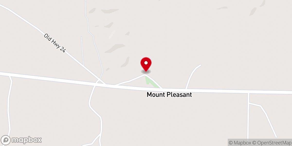 Map showing location of Mt. Pleasant Baptist Church