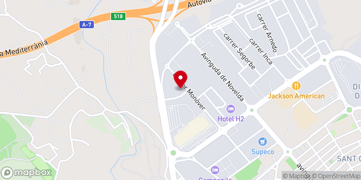 Map showing location of La Casa Del Padre